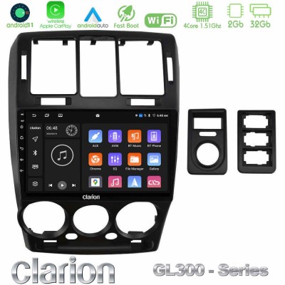 Clarion GL300 Series 4Core Android11 2+32GB Hyundai Getz 2002-2009 Navigation Multimedia Tablet 9