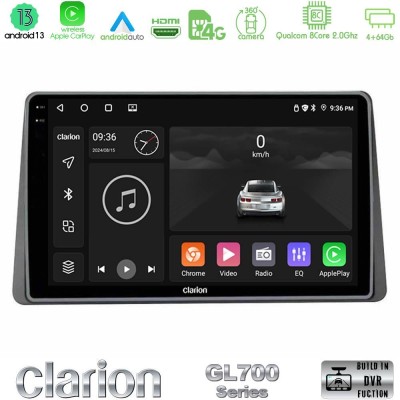 Clarion GL700 Series 8Core Android13 4+64GB Dacia Duster 2019-> Navigation Multimedia Tablet 10