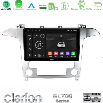 Clarion GL700 Series Ford S-Max 2006-2012 8Core Android13 4+64GB Navigation Multimedia Tablet 9