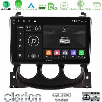 Clarion GL700 Series Nissan 370Z 2009-2013 8Core Android13 4+64GB Navigation Multimedia Tablet 9