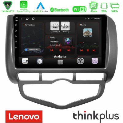 Lenovo Thinkplus Series 4Core Android15 2+32GB  Honda Jazz 2002-2008 (Auto A/C) Navigation Multimedia Tablet 9