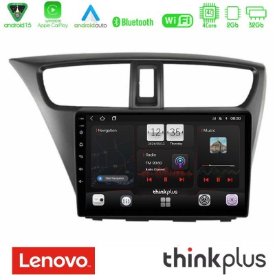 Lenovo Thinkplus Series 4Core Android15 2+32GB  Honda Civic Hatchback 2012-2015 Navigation Multimedia Tablet 9