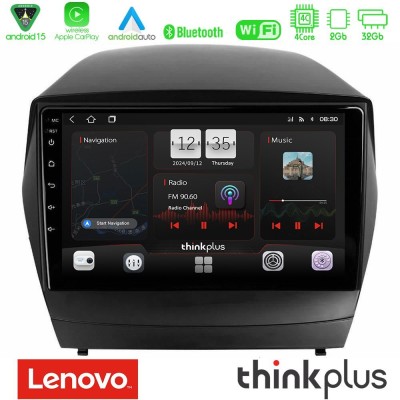 Lenovo Thinkplus Series 4Core Android15 2+32GB  Hyundai IX35 Auto A/C Navigation Multimedia Tablet 9