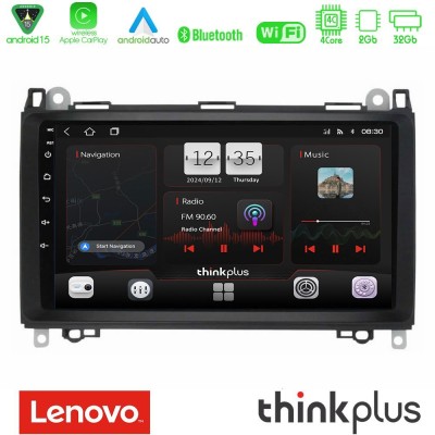 Lenovo Thinkplus Series 4Core Android15 2+32GB  Mercedes A/B/Vito/Sprinter Class Navigation Multimedia Tablet 9