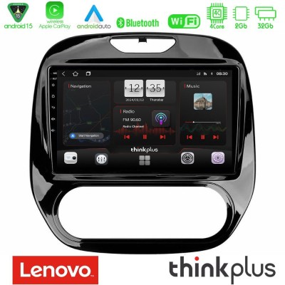 Lenovo Thinkplus Series 4Core Android15 2+32GB  Renault Captur 2013-2019 (Manual AC) Navigation Multimedia Tablet 9