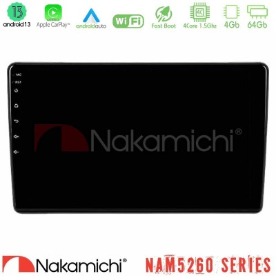 Nakamichi NAM5260 Series 4Core Android13 4+64GB Peugeot Partner / Citroen Berlingo 2008-2018 Navigation Multimedia Tablet 9