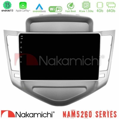 Nakamichi NAM5260 Series 4Core Android13 4+64GB Chevrolet Cruze 2009-2012 Navigation Multimedia Tablet 9
