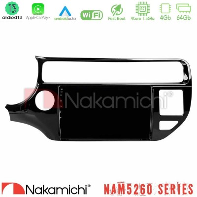 Nakamichi NAM5260 Series 4Core Android13 4+64GB Kia Rio 2015-2017 Navigation Multimedia Tablet 9