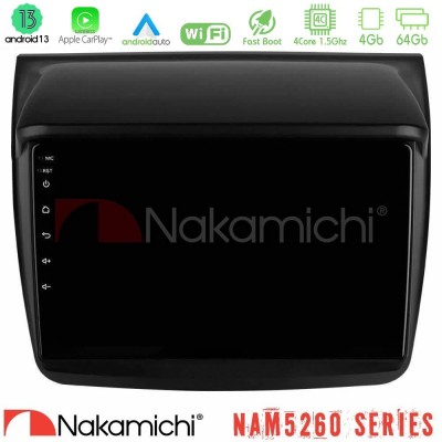 Nakamichi NAM5260 Series 4Core Android13 4+64GB Mitsubishi L200 Navigation Multimedia Tablet 9