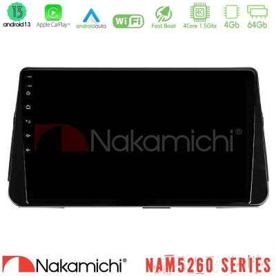 Nakamichi NAM5260 Series 4Core Android13 4+64GB Nissan Micra K14 Navigation Multimedia Tablet 9