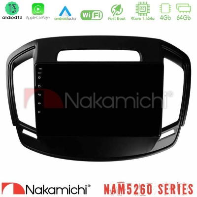 Nakamichi NAM5260 Series 4Core Android13 4+64GB Opel Insignia 2014-2017 Navigation Multimedia Tablet 9