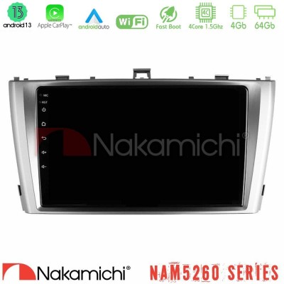 Nakamichi NAM5260 Series 4Core Android13 4+64GB Toyota Avensis T27 Navigation Multimedia Tablet 9