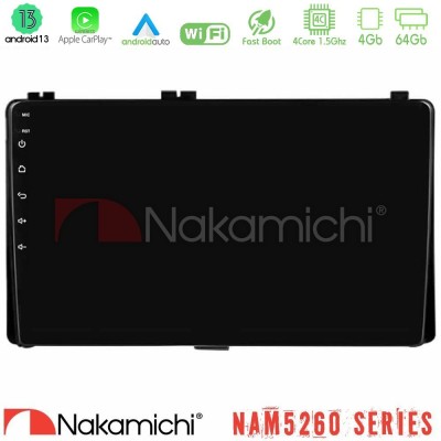 Nakamichi NAM5260 Series 4Core Android13 4+64GB Toyota Corolla/Auris 2017-2019  Navigation Multimedia Tablet 9