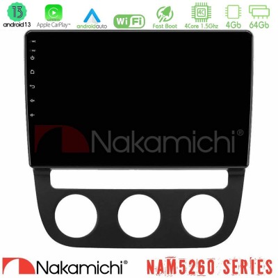 Nakamichi NAM5260 Series 4Core Android13 4+64GB VW Jetta Navigation Multimedia Tablet 10