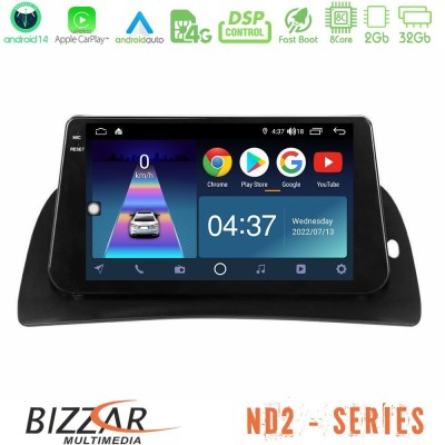Bizzar ND2 Series 8Core Android14 2+32GB  Renault Kangoo 2015-2018 Navigation Multimedia Tablet 9