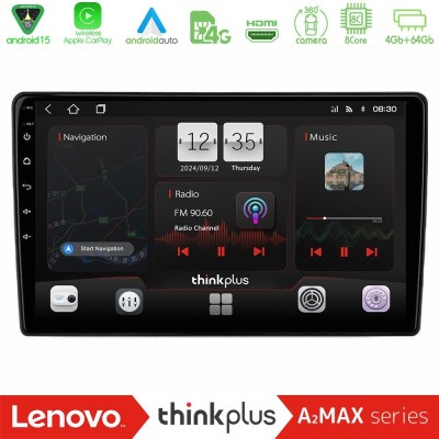 Lenovo Thinkplus A2MAX Series 8Core Android15 4+64GB  Alfa Romeo 159/Brera/Spider Navigation Multimedia Tablet 9