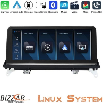 Bizzar BMW X5 & X6 2007-2010 Linux Apple CarPlay | Android Auto screen 10.25