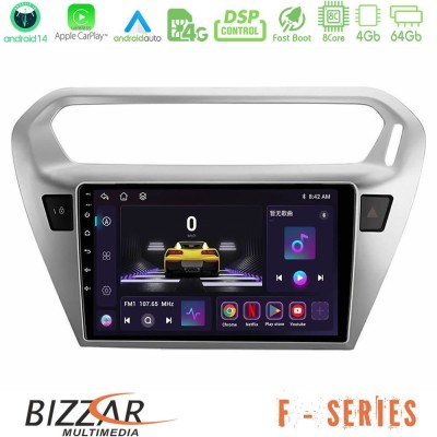 Bizzar F Series 8Core Android14 4+64GB  Citroën C-Elysée / Peugeot 301 Navigation Multimedia Tablet 9