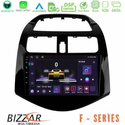 Bizzar F Series 8Core Android14 4+64GB  Chevrolet Spark 2009-2015 Navigation Multimedia Tablet 9