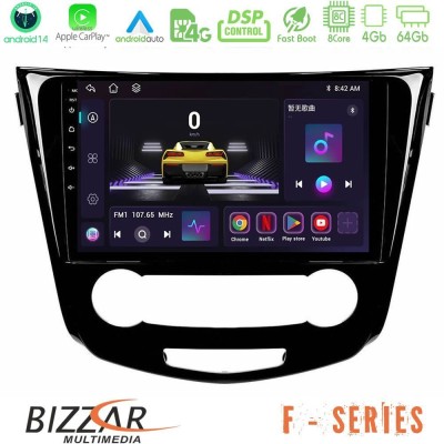 Bizzar F Series 8Core Android14 4+64GB  Nissan Qashqai J11 (Manual A/C) Navigation Multimedia Tablet 10