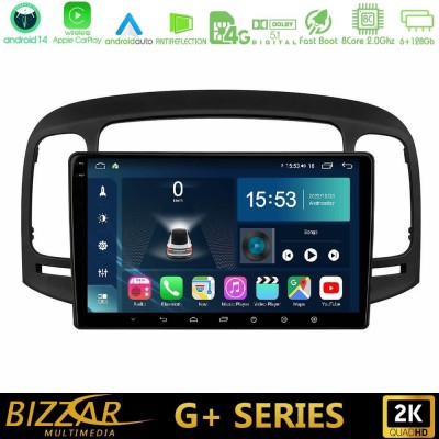 Bizzar G+ Series Hyundai Accent 2006-2011 8core Android14 6+128GB Navigation Multimedia Tablet 9