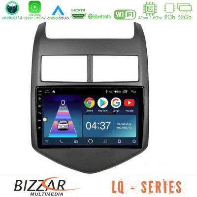 Bizzar LQ Series 4Core Android14 2+32GB Chevrolet Aveo 2011-2017 Navigation Multimedia Tablet 9