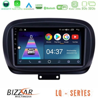 Bizzar LQ Series 4Core Android14 2+32GB Fiat 500X Navigation Multimedia Tablet 9