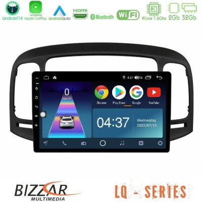 Bizzar LQ Series 4Core Android14 2+32GB Hyundai Accent 2006-2011 Navigation Multimedia Tablet 9