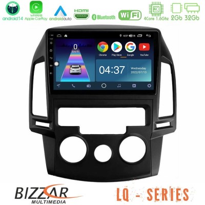 Bizzar LQ Series 4Core Android14 2+32GB Hyundai i30 2007-2012 Manual A/C Navigation Multimedia Tablet 9