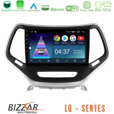 Bizzar LQ Series 4Core Android14 2+32GB Jeep Cherokee 2014-2019 Navigation Multimedia Tablet 9
