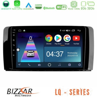 Bizzar LQ Series 4Core Android14 2+32GB Mercedes R Class Navigation Multimedia Tablet 9