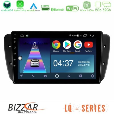 Bizzar LQ Series 4Core Android14 2+32GB Seat Ibiza 2008-2012 Navigation Multimedia Tablet 9