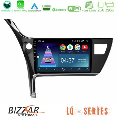 Bizzar LQ Series 4Core Android14 2+32GB Toyota Corolla 2017-2018 Navigation Multimedia Tablet 10