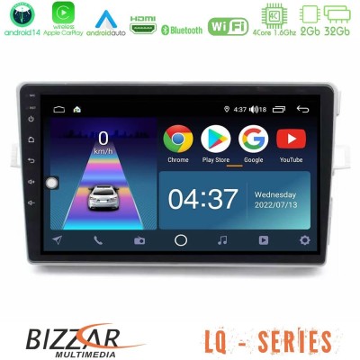 Bizzar LQ Series 4Core Android14 2+32GB Toyota Verso 2009-2018 Navigation Multimedia Tablet 9
