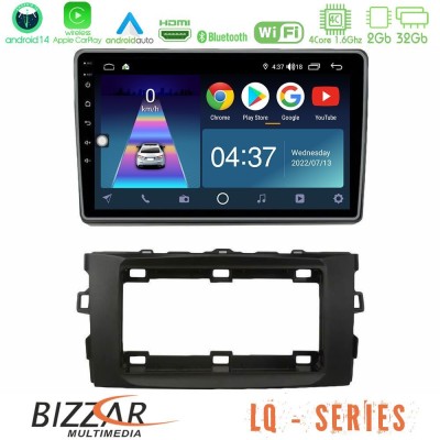 Bizzar LQ Series 4Core Android14 2+32GB Toyota Auris 2013-2016 Navigation Multimedia Tablet 10