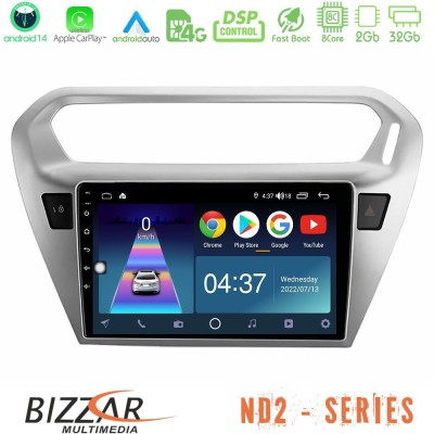 Bizzar ND2 Series 8Core Android14 2+32GB  Citroën C-Elysée / Peugeot 301 Navigation Multimedia Tablet 9