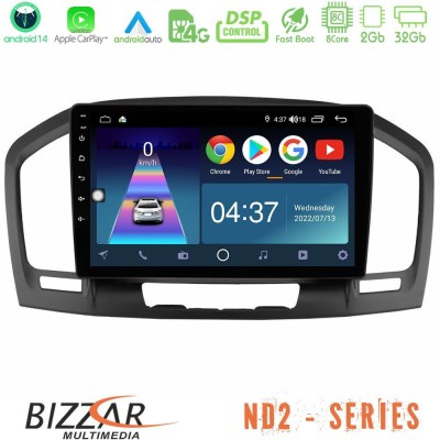Bizzar ND2 Series 8Core Android14 2+32GB  Opel Insignia 2008-2013 Navigation Multimedia Tablet 9