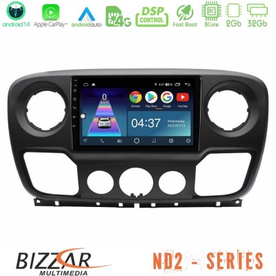 Bizzar ND2 Series 8Core Android14 2+32GB Renault/Nissan/Opel Navigation Multimedia Tablet 10