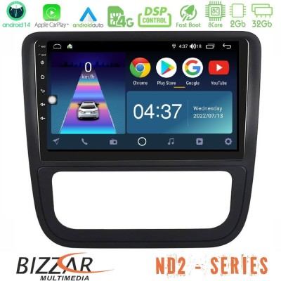 Bizzar ND2 Series 8Core Android14 2+32GB VW Scirocco 2008-2014 Navigation Multimedia Tablet 9
