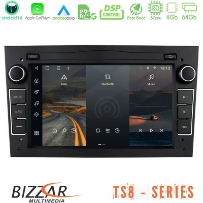 Bizzar Opel Astra/Corsa/Antara/Zafira 8core Android14 4+64GB Navigation Multimedia Deckless 7