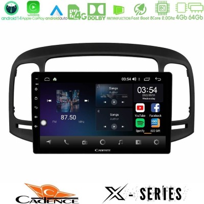 Cadence X Series Audi Hyundai Accent 2006-2011 8core Android 14 4+64GB Navigation Multimedia Tablet 9
