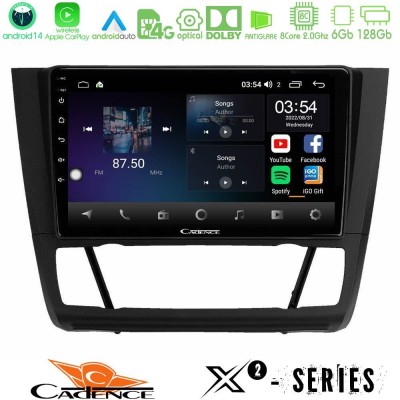 Cadence X2 Series 8Core Android14 6+128GB  BMW 1Series  E81/E82/E87/E88 (AUTO A/C) Navigation Multimedia Tablet 9