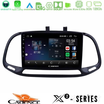 Cadence X2 Series 8Core Android14 6+128GB  Fiat Doblo 2015-2022 Navigation Multimedia Tablet 9