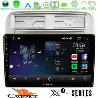 Cadence X2 Series 8Core Android14 6+128GB  Fiat Grande Punto 2006-2011 Navigation Multimedia Tablet 9