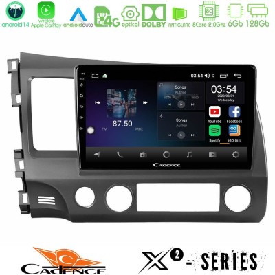 Cadence X2 Series 8Core Android14 6+128GB  Honda Civic 2006-2011 Navigation Multimedia Tablet 9