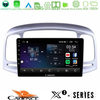 Cadence X2 Series 8Core Android14 6+128GB  Hyundai Accent 2006-2011 Navigation Multimedia Tablet 9