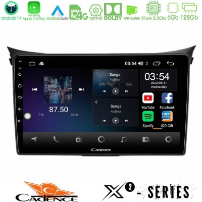 Cadence X2 Series 8Core Android14 6+128GB  Hyundai i30 2012-2017 Navigation Multimedia Tablet 9