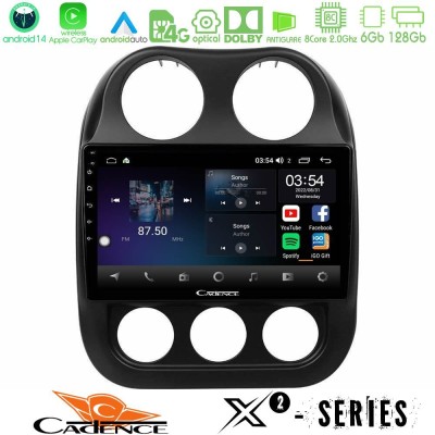 Cadence X2 Series 8Core Android14 6+128GB  Jeep Compass 2012-2016 Navigation Multimedia Tablet 9