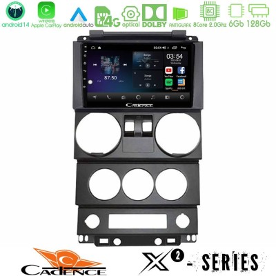 Cadence X2 Series 8Core Android14 6+128GB  Jeep Wrangler 2Door 2008-2010 Navigation Multimedia Tablet 9