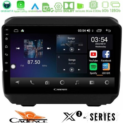 Cadence X2 Series 8Core Android14 6+128GB  Jeep Wrangler 2018-> Navigation Multimedia Tablet 9